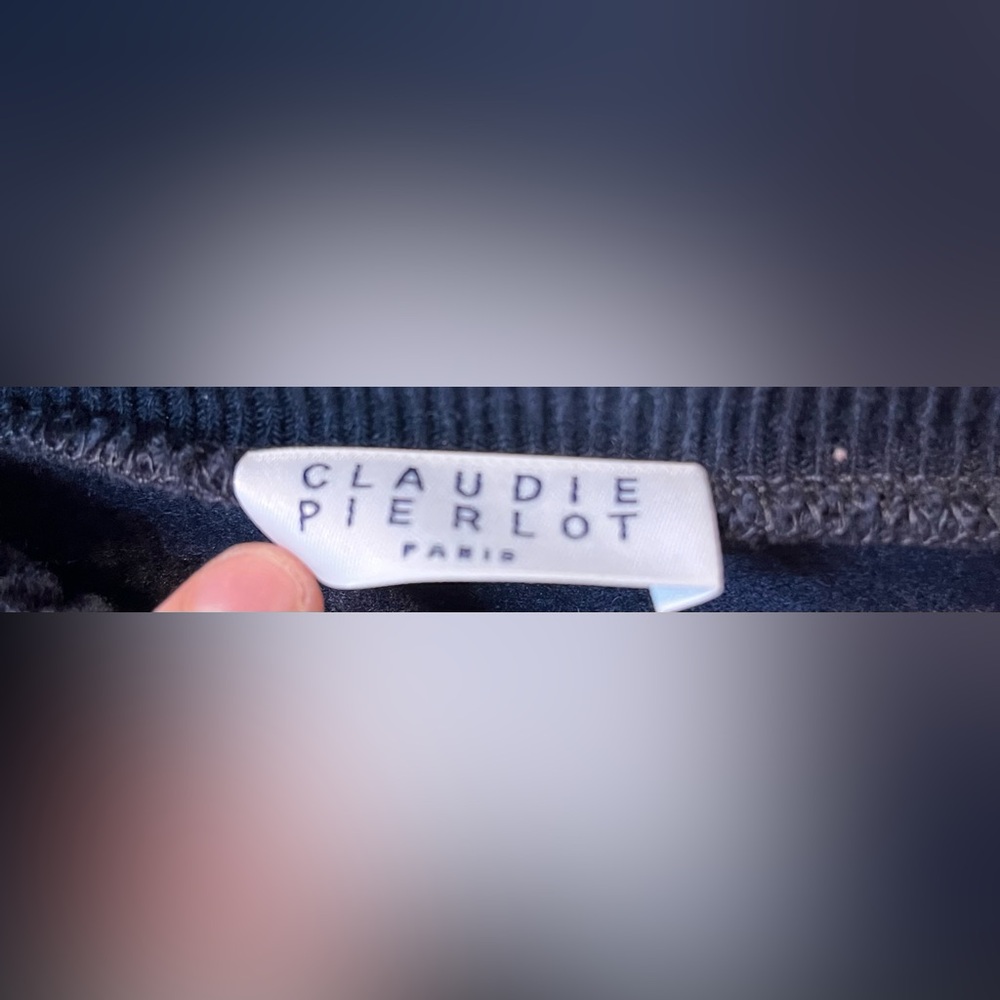 Claudie Pierlot Paris Black Ruffled Collar & Sleeve Sweater - Picture 4 of 4